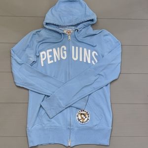 47 Brand Pittsburgh Penguins Blue Front Zip Hooded Sweatshirt Size Medium M